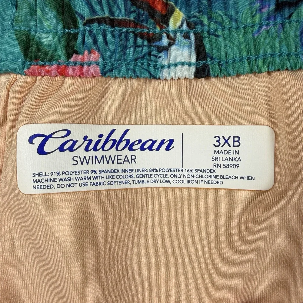 Caribbean Swimwear Men's sz 3XB Toucan Troical Print Swim Trunks Shorts